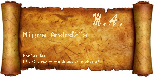 Migra András névjegykártya